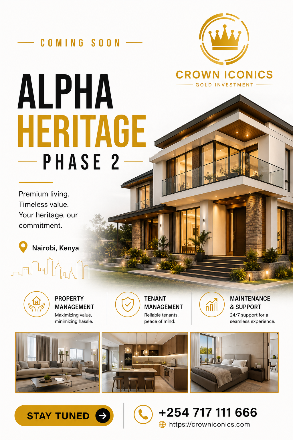 Crown Iconics Golf Fields at Emaar South — 1-3 BR apartments and 3BR townhouses starting from $341,000 USD, Nairobi, Kenya